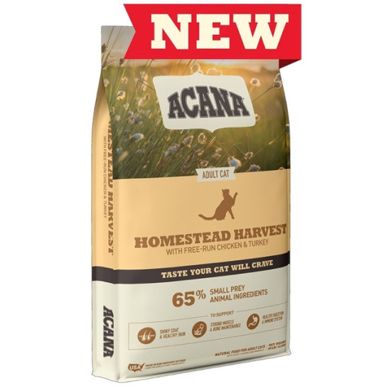 ACANA Homestead Harvest – hrană uscată pentru pisici adulte, 4,5 kg